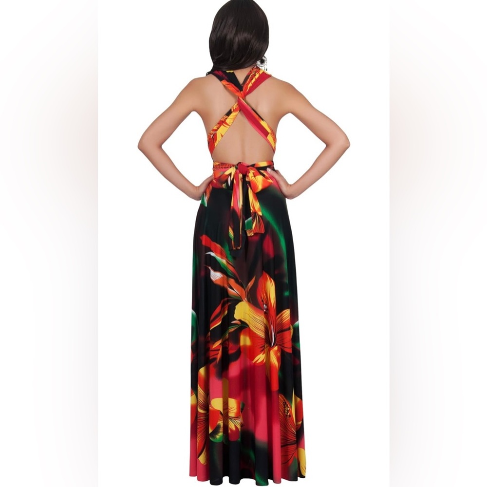 NWT Convertible Wrap Infinity Floral Maxi Dress Size Large - Picture 3 of 8